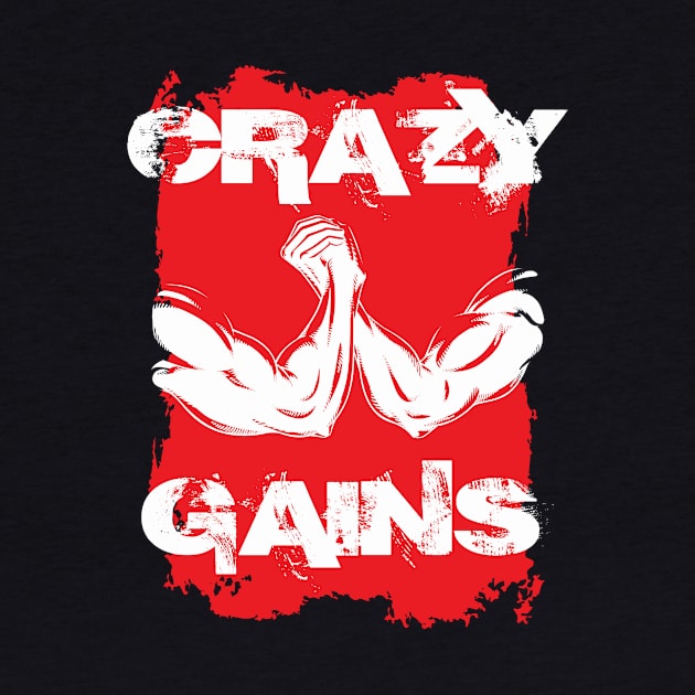 Crazy gains - Nothing beats the feeling of power that weightlifting, powerlifting and strength training it gives us! A beautiful vintage movie design representing body positivity! by Crazy Collective